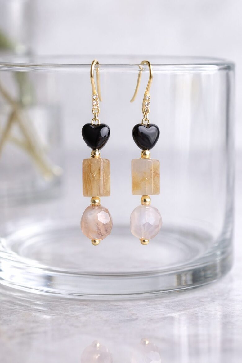 Dabīgo pērļu auskari "Melnais nektārs"