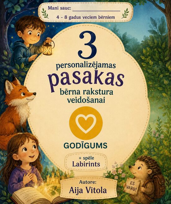 GODĪGUMS - 3 personalizējamas pasakas + spēle Labirints