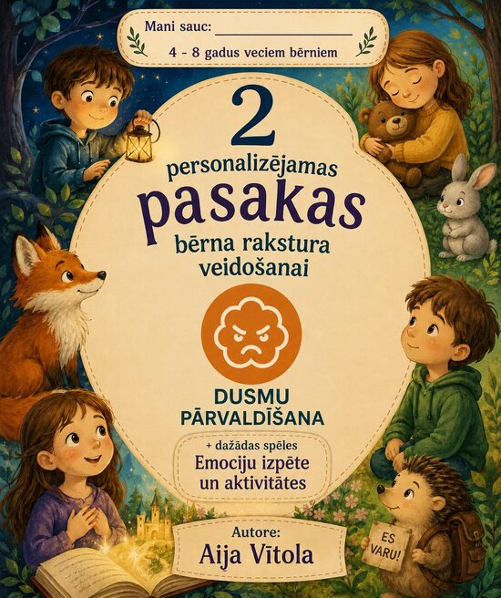 DUSMU PĀRVALDĪBA - 2 personalizējamas pasakas +  dažādas emociju spēles 