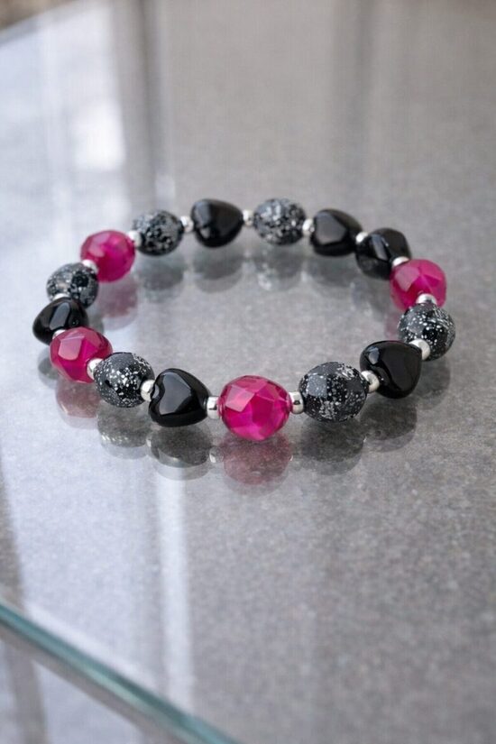 Dabīgo pērļu rokassprādze "Rozā sprādziens"